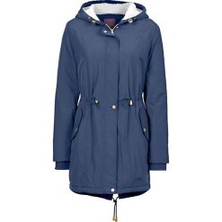 Kurtka parka na podszewce z polaru bonprix indygo. Niebieskie parki damskie bonprix, z polaru. Za 179.99 zł.