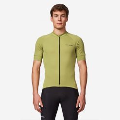 Koszulka rowerowa szosowa Van Rysel Discover krótki rękaw. Koszulki sportowe męskie VAN RYSEL, s, bez wzorów, z materiału, bez kołnierzyka, bez ramiączek, rowerowe. Za 119.99 zł.