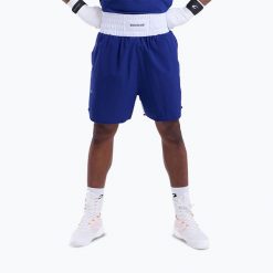 Spodenki treningowe męskie BOXRAW Stevenson V2. Niebieskie krótkie spodenki sportowe męskie BOXRAW, m, bez wzorów, z elastanu, na fitness i siłownię. Za 299.99 zł.