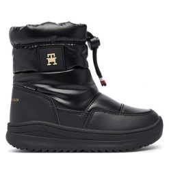 Śniegowce Tommy Hilfiger. Czarne śniegowce dziewczęce Tommy Hilfiger, bez zapięcia. Za 534.99 zł.