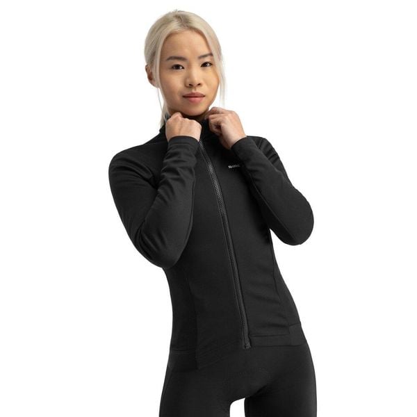 Damska zimowa kurtka rowerowa softshell Kolarstwo Siroko Core Abyss. Czarne kurtki damskie SIROKO, na zimę, l, bez wzorów, z materiału, bez kaptura. Za 169.00 zł.