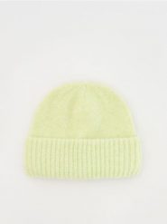 Czapka beanie - limonkowy. Czapki i kapelusze damskie Reserved, bez wzorów. W wyprzedaży za 12.99 zł.