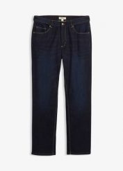 Dżinsy ocieplane, regular fit, z miękką podszewką dżersejową i wygodnym pasem, straight. Niebieskie jeansy męskie bonprix. Za 149.99 zł.