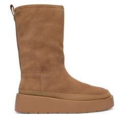 Śniegowce Calvin Klein. Brązowe śniegowce i trapery damskie Calvin Klein. Za 749.99 zł.