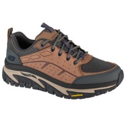 Buty sportowe Sneakersy męskie, Arch Fit Road Walker. Brązowe buty sportowe męskie Skechers, z materiału, bez zapięcia, trekkingowe. Za 442.00 zł.