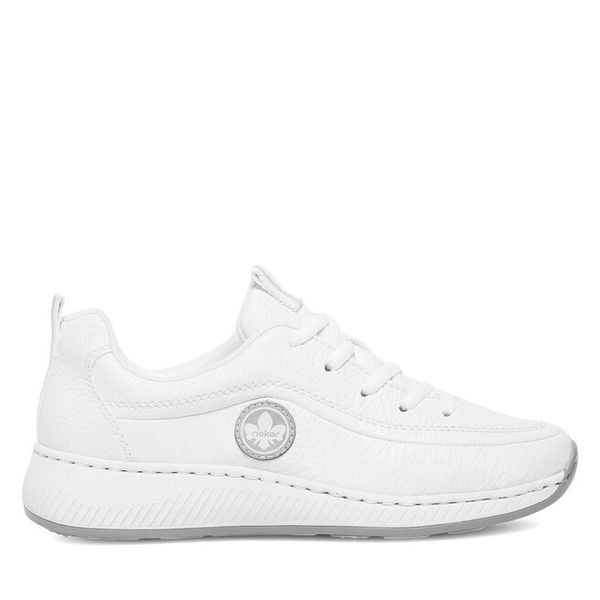 Półbuty Rieker. Białe półbuty damskie Rieker, bez wzorów, bez obcasa, na obcasie, bez zapięcia. Za 219.99 zł.