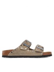 Birkenstock Klapki Arizona Rivet 1029390 Brązowy. Brązowe klapki damskie Birkenstock, bez wzorów, ze skóry, bez obcasa. Za 679.99 zł.