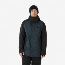 Kurtka narciarska i snowboardowa męska Quechua 500 Long. Czarne kurtki męskie DREAMSCAPE, na zimę, m, bez wzorów, z materiału, narciarskie. Za 299.99 zł.