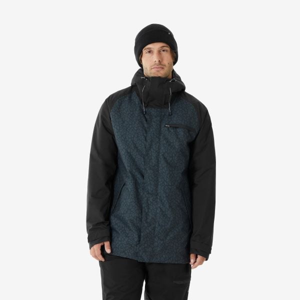 Kurtka narciarska i snowboardowa męska Quechua 500 Long. Czarne kurtki męskie DREAMSCAPE, m, bez wzorów, z materiału, bez kaptura, narciarskie. Za 299.99 zł.
