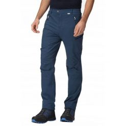 Spodnie trekkingowe dla mężczyzn Regatta HIGHTON. Niebieskie spodnie materiałowe męskie Regatta, m, bez wzorów. W wyprzedaży za 254.10 zł.