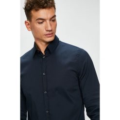 Trussardi Jeans - Koszula Colla. Czarne koszule męskie TRUSSARDI JEANS, z bawełny, z klasycznym kołnierzykiem, z długim rękawem. W wyprzedaży za 279.90 zł.