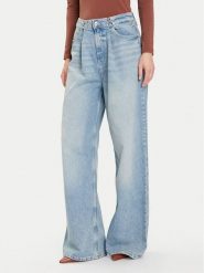 Guess Jeansy W5BA3T D0742 Niebieski Wide Leg. Niebieskie jeansy damskie Guess. Za 439.99 zł.