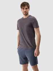 4F T-shirt regular z nadrukiem męski - szary L. Szare t-shirty męskie 4f, l, bez wzorów, z bawełny, klasyczne, bez kołnierzyka. Za 39.99 zł.