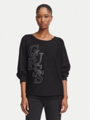 Guess Sweter W6BR51 Z1452 Czarny Regular Fit. Czarne swetry damskie Guess, m, z aplikacjami, z wiskozy, bez kołnierzyka, bez ramiączek, bez kaptura. Za 394.99 zł.