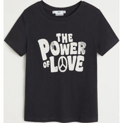 Mango - T-shirt Newilus. Czarne t-shirty damskie Mango, l, bez wzorów, z bawełny, bez kołnierzyka. Za 29.90 zł.