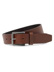 BOSS Męski pasek skórzany - Joris Mężczyźni skóra brązowy jednolity, 85. Brązowe paski damskie Boss, bez wzorów, ze skóry. Za 229.95 zł.