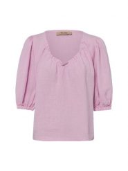 MOS MOSH Lniana bluzka - MMTaissa Kobiety len (100%) różowy, XL. Czerwone bluzki damskie Mos Mosh, xl, bez wzorów, ze lnu, bez kołnierzyka, bez ramiączek. Za 379.95 zł.