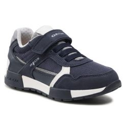 Sneakersy Geox. Niebieskie trampki i tenisówki chłopięce Geox, bez wzorów, bez zapięcia. Za 279.99 zł.