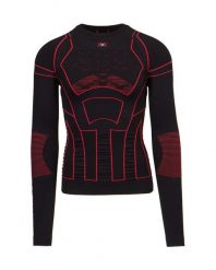Koszulka z długim rękawem męska BIONIC MOTO ENERGIZER 4.0 Black Red. Czarne koszulki sportowe męskie X Bionic, na zimę, l, bez wzorów, z dzianiny, bez kołnierzyka, bez ramiączek, narciarskie. Za 200.00 zł.