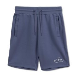 Spodenki męskie Pitbull Sampson. Niebieskie krótkie spodenki sportowe męskie PITBULL, m, bez wzorów, na fitness i siłownię. Za 149.99 zł.