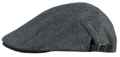 Delikatnie Ocieplony Kaszkiet Przejściowy - Alties - Jodełka - Grafitowy. Szare czapki i kapelusze męskie Alties, na jesień, bez wzorów, z bawełny. Za 79.00 zł.