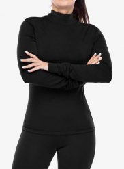 Bluza termoaktywna damska Super.natural B Hot Turtleneck. Czarne bluzy damskie super.natural, l, bez wzorów, z elastanu, bez kaptura. Za 416.89 zł.