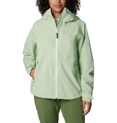 Kurtka Sportowa Z Kapturem Damska Columbia Ampli-Dry Shell. Zielone kurtki sportowe damskie Columbia, l, bez wzorów, z materiału, z kapturem. Za 660.99 zł.