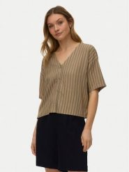 Vero Moda Koszula Rosie 10346914 Brązowy jasny Loose Fit. Brązowe bluzki damskie Vero Moda, xs, bez wzorów, z wiskozy, bez kołnierzyka, bez ramiączek. Za 129.99 zł.