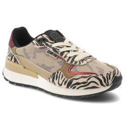 Sneakersy damskie Big Star, tekstylna siateczkowa cholewka zamszowe wstawki zwierzęcy wzór sznurowany fason gruba amortyzująca podeszwa, beżowe, TT27. Brązowe półbuty damskie Big Star, bez wzorów, z jeansu, klasyczne, bez obcasa, bez zapięcia. Za 152.90 zł.