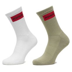 Skarpety długie HUGO. Zielone skarpety męskie Hugo, bez wzorów. Za 109.99 zł.