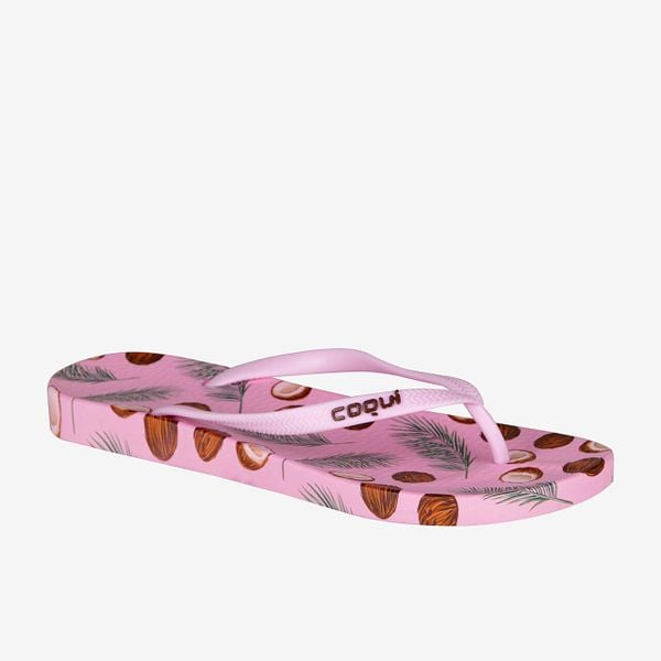 Damskie klapki Coqui. Czerwone klapki damskie Coqui, bez wzorów, z materiału, sportowe, bez obcasa. Za 106.99 zł.