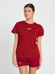 Koszulka damska Hummel OFF - Grid. Czerwone t-shirty damskie Hummel, xs, bez wzorów, z bawełny, bez kołnierzyka. Za 129.50 zł.
