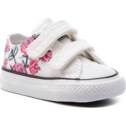 Trampki CONVERSE - Ctas V2 Ox 763545C White/Racer Pink/B. Białe trampki i tenisówki dziewczęce marki Converse, bez wzorów, z gumy. Za 179.00 zł.