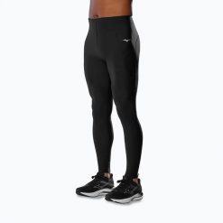 Legginsy do biegania męskie Mizuno Impulse Core Long Tight. Czarne legginsy sportowe męskie Mizuno, m, bez wzorów, z elastanu, długie, do biegania. Za 139.99 zł.