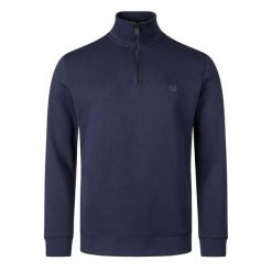 Bluza polarowa HUGO BOSS ZETRUST Niebieski. Niebieskie bluzy męskie Boss, m, bez wzorów, z polaru, bez kaptura. Za 574.29 zł.
