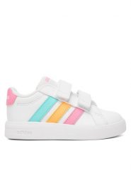 Adidas Sneakersy Grand Court 3.0 KI6504 Biały. Białe buty sportowe dziewczęce Adidas, bez wzorów, ze skóry, bez zapięcia. Za 139.99 zł.
