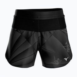 Spodenki do biegania damskie Mizuno Active Graphic Multi Pocket 4. Czarne szorty sportowe damskie Mizuno, l, bez wzorów, z elastanu, sportowe, do biegania. Za 159.99 zł.