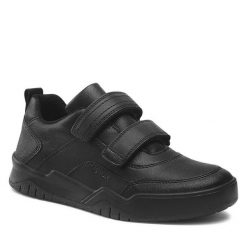 Sneakersy Geox. Czarne trampki i tenisówki chłopięce Geox, bez wzorów, bez zapięcia. Za 129.99 zł.