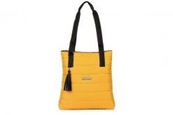 Shopperka pikowana BELTIMORE musztardowa W90. Żółte torebki do ręki damskie bez wzorów, z tworzywa sztucznego, pikowane, bez dodatków. Za 89.90 zł.