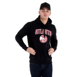 Bluza z kapturem Atlanta Hawks NBA. Czarne bluzy męskie New Era, m, bez wzorów, z kapturem. Za 294.50 zł.