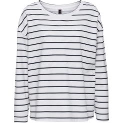 Bluza dresowa w paski bonprix biało-ciemnoniebieski w paski. Bluzy damskie bonprix. Za 59.99 zł.