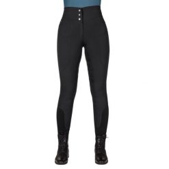 Damskie spodnie do jazdy konnej QHP Micah. Czarne spodnie materiałowe damskie QHP, bez wzorów. W wyprzedaży za 347.00 zł.