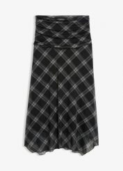 Spódnica z dżerseju z cienkiej siateczki. Czarne spódnice damskie bonprix, bez wzorów, z dżerseju. Za 139.99 zł.