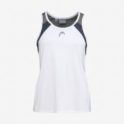 Koszulka bez rękawów damska CLUB 22 Tank Top. Białe koszulki sportowe damskie Head, bez wzorów, z dżerseju, bez kołnierzyka, bez ramiączek, tenisowe. W wyprzedaży za 101.50 zł.