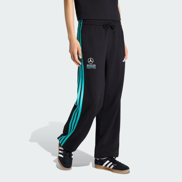SPODNIE MERCEDES - AMG PETRONAS FORMULA 1 TEAM DNA. Czarne spodnie materiałowe damskie Adidas, s, bez wzorów, z bawełny, z podwyższonym stanem. Za 259.00 zł.