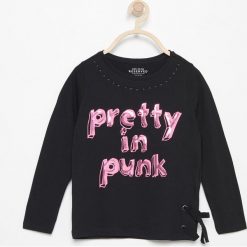 T-shirt z napisem pretty in punk - Czarny. T-shirty damskie marki bonprix. W wyprzedaży za 9.99 zł.
