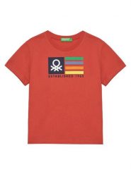 United Colors Of Benetton T-Shirt 3I1XG10HT Czerwony Regular Fit. Czerwone t-shirty dla chłopców United Colors Of Benetton, bez wzorów, z bawełny, bez ramiączek. Za 29.99 zł.