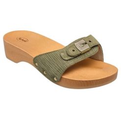 Klapki turystyczne damskie Scholl Pescura Heel Light. Zielone klapki damskie Scholl, bez wzorów, z gumy, retro, bez obcasa, na szpilce. Za 299.49 zł.