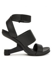 United Nude Sandały Eamz Hana 109040116 Czarny. Czarne sandały damskie United Nude, bez wzorów, ze skóry, bez obcasa, na koturnie, bez zapięcia. Za 849.99 zł.