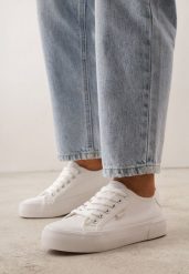 Białe Trampki VICES z Napisem Rioselle. Białe trampki i tenisówki damskie Renee, bez wzorów, z dresówki, eleganckie, bez zapięcia. Za 69.99 zł.